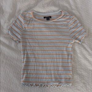 Wild Fable White and Orange Striped Top